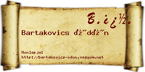Bartakovics Ödön névjegykártya